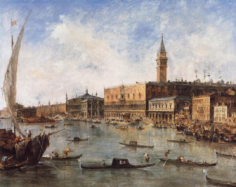 Francesco Guardi The Doge-s Palace and the Molo from the Basin of San Marco oil painting picture